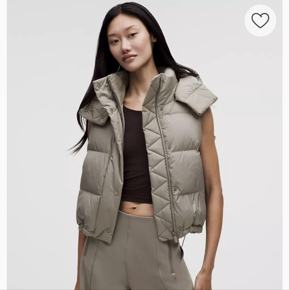 Lululemon Wunder Puff 600 Down Fill Cropped Vest